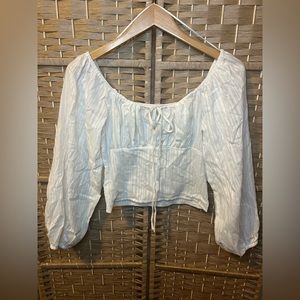 GRADE & GATHER Long sleeve peplum blouse